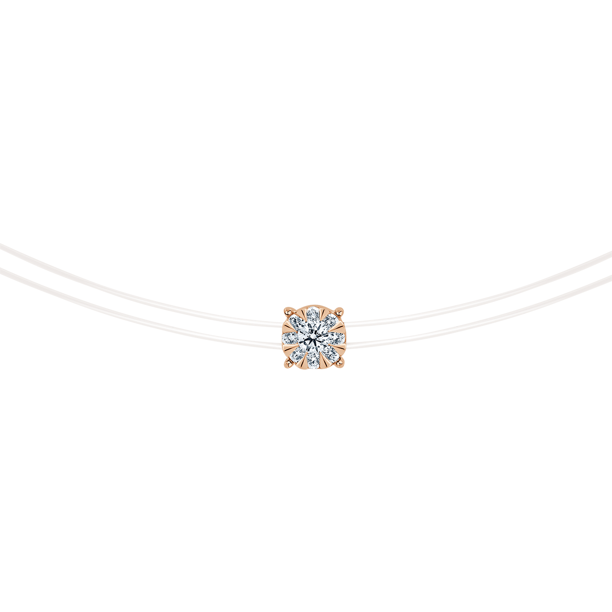 Aura© Round Illusion Set Diamond Pendant