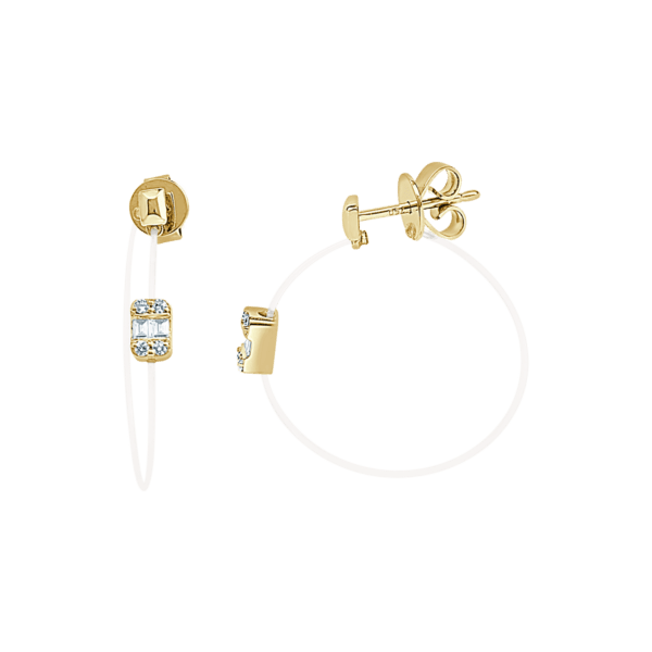 Emerald Illusion Hoops In 18 K Yellow Gold And 0.25 Carat Look From Aura Collection