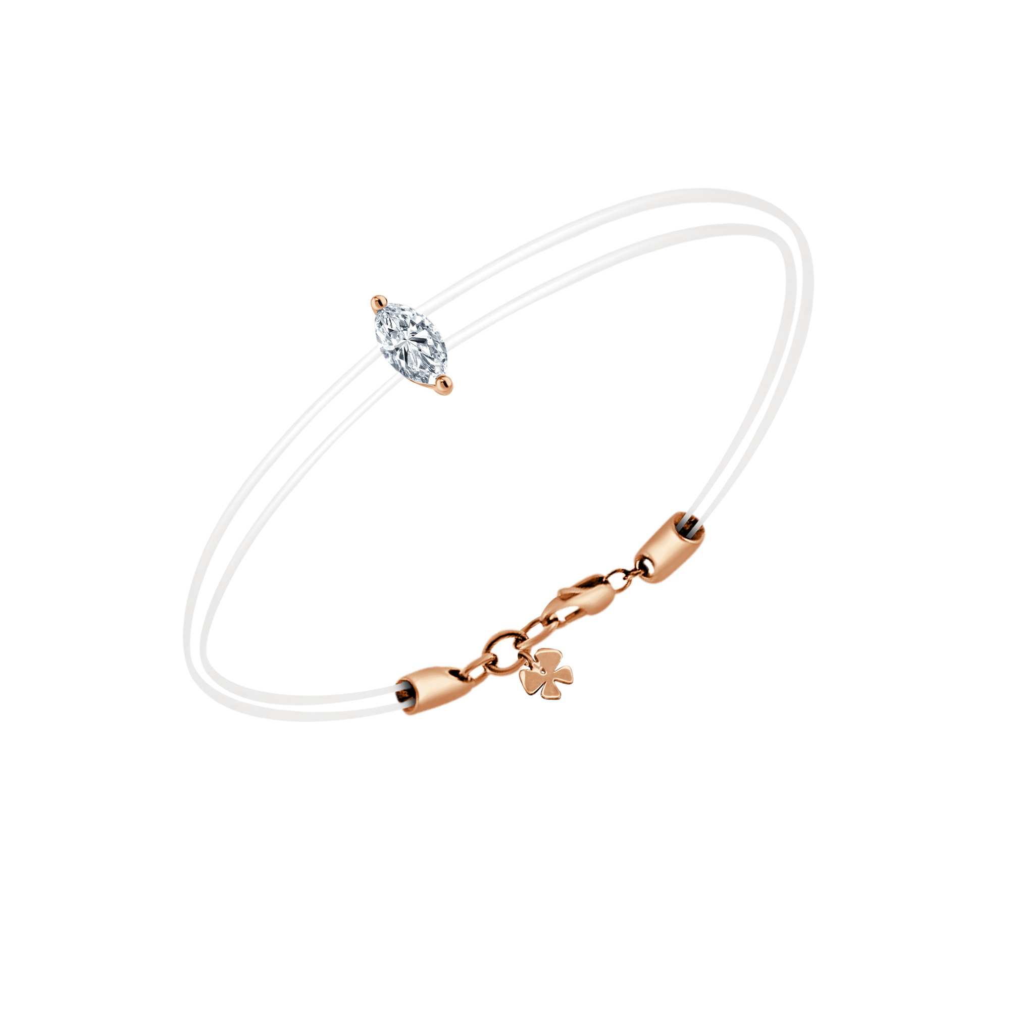 Marquise Solitaire Bracelet in 18 K Rose Gold