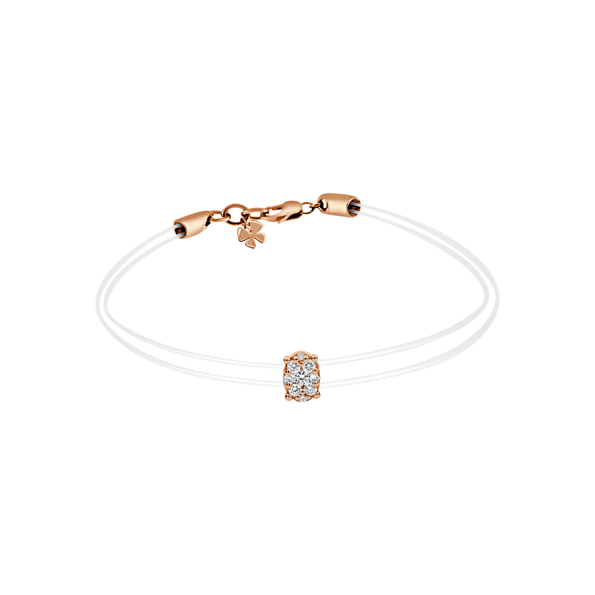 Oval Illusion Bracelet In 18 K Yellow Gold And 0.30 Carat Look From Aura Collection