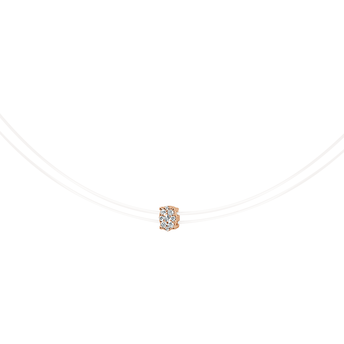 Oval Illusion Pendant In 18 K Rose Gold And 0.30 Carat Look From Aura Collection