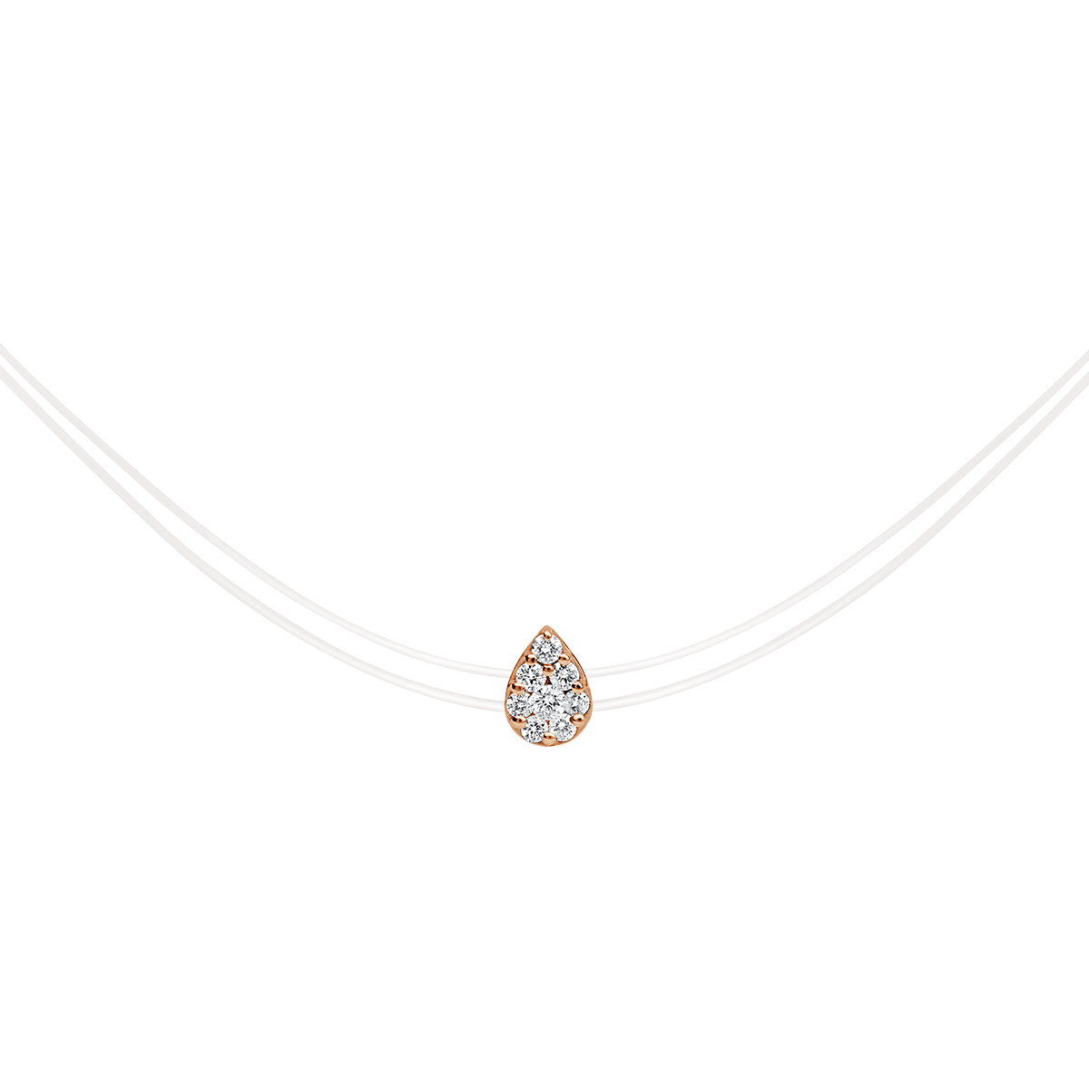 Pear Illusion Pendant in 18 K Rose Gold From Aura Collection