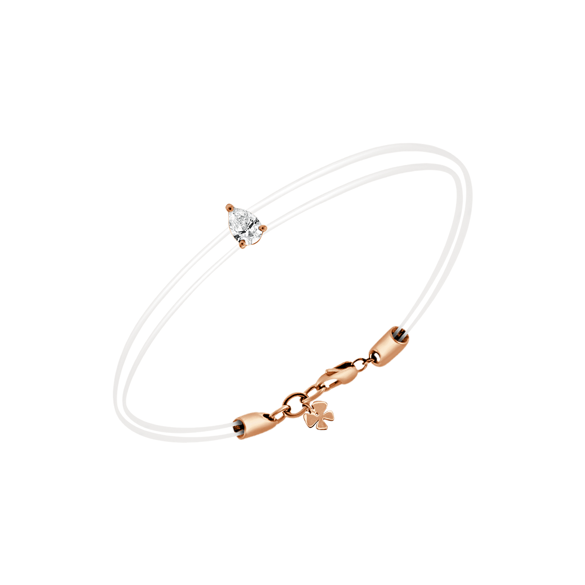 Pear Solitaire Bracelet In 18 K Yellow Gold From Aura Collection