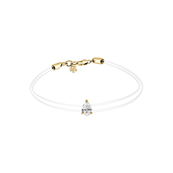 Pear Solitaire Bracelet In 18 K Yellow Gold From Aura Collection