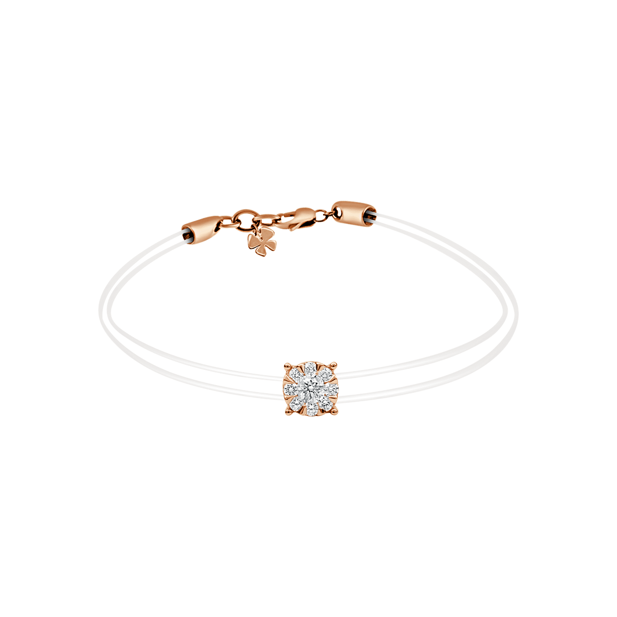 Round Illusion Bracelet In 18 K Yellow Gold and 1.00 Carat Look From Aura Collection