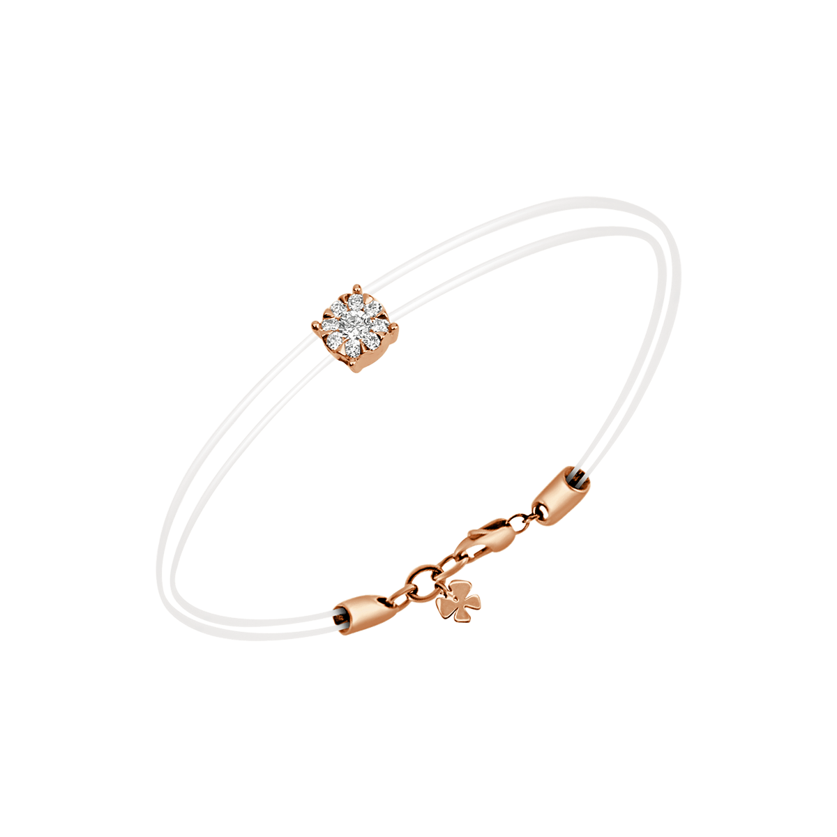 Round Illusion Bracelet In 18 K Yellow Gold and 1.00 Carat Look From Aura Collection