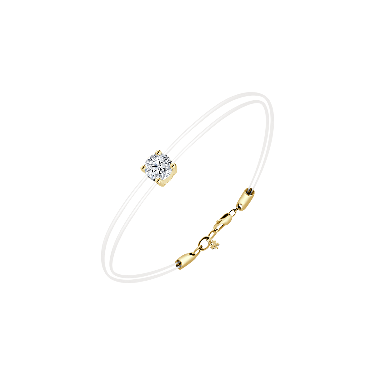 Round Solitaire Bracelet In 18 K Yellow Gold From Aura Collection