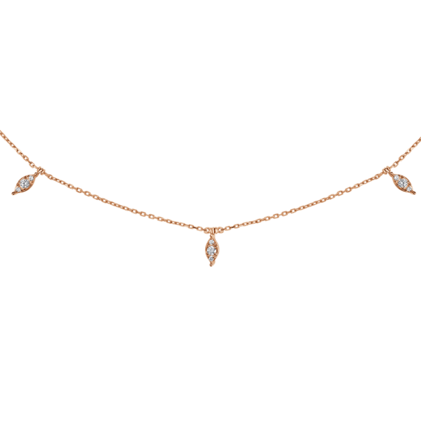 Five Marquise Illision Diamond Medium Necklace In 18 K Rose Gold From Chokers Collection