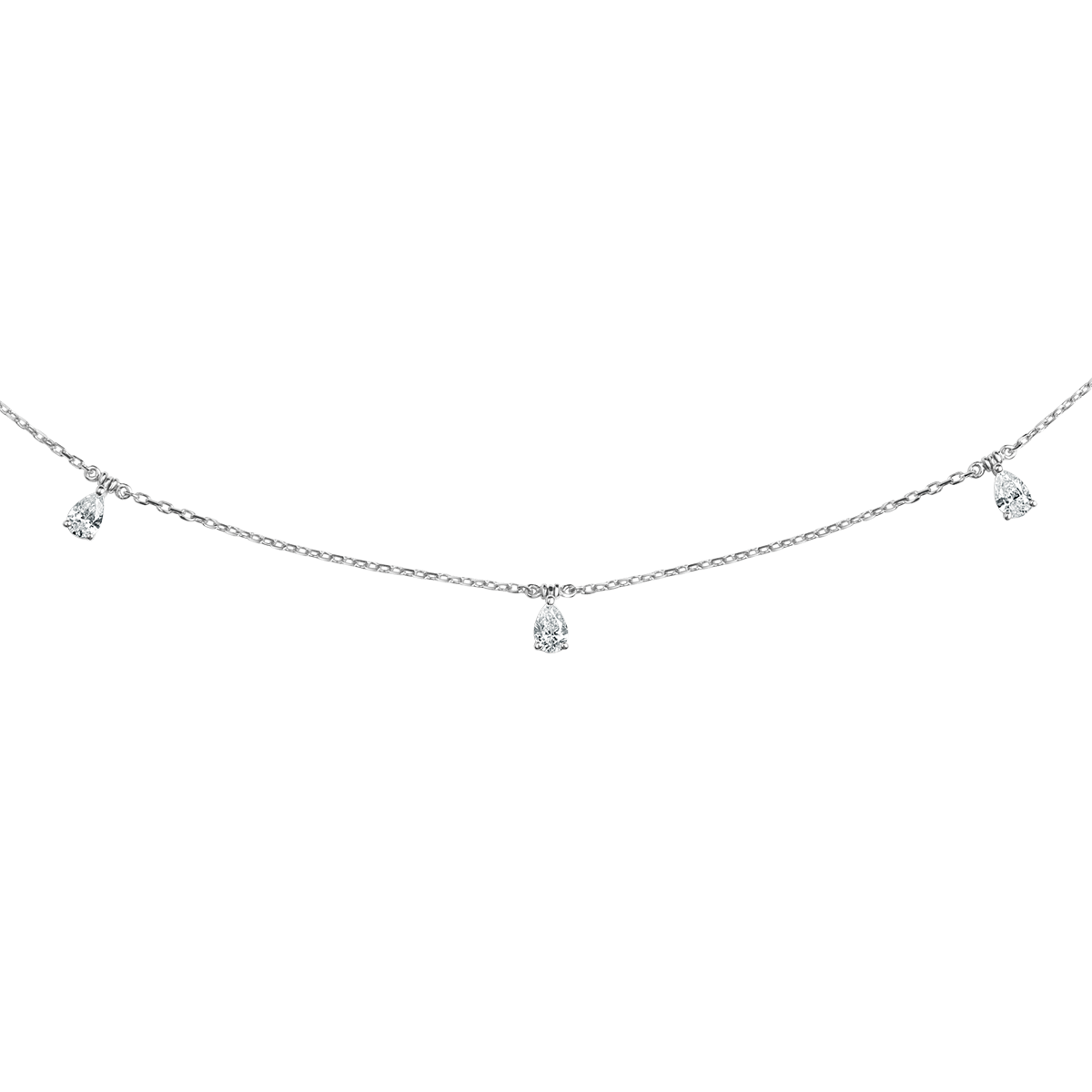 Five Pear Diamond Medium Necklace In 18 K Rose GoldFrom Chokers Collection