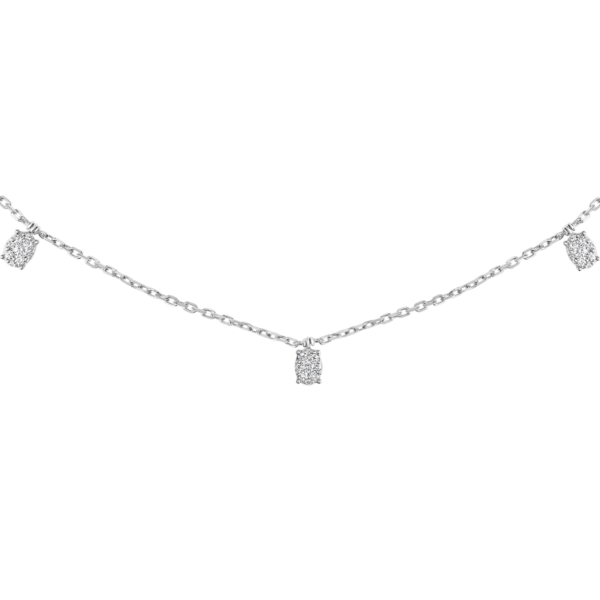 Seven Oval Illusion Diamond Necklace In 8 K Yellow Gold From Chokers Collection