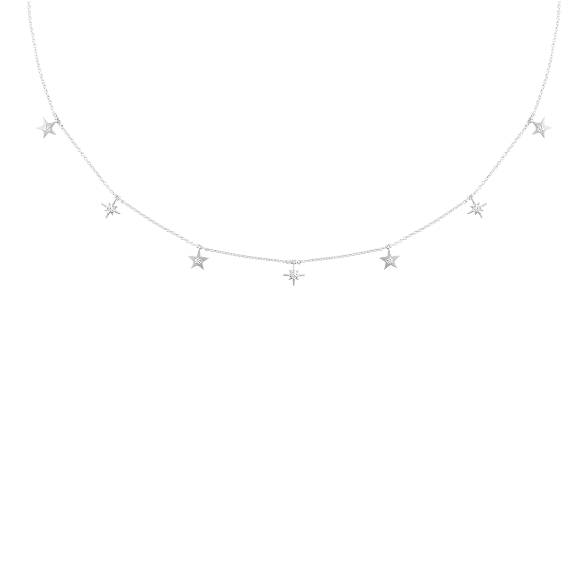 Seven Kite Graduated Pave Diamond Necklace In 18 K Rose Gold From Chokers Collection