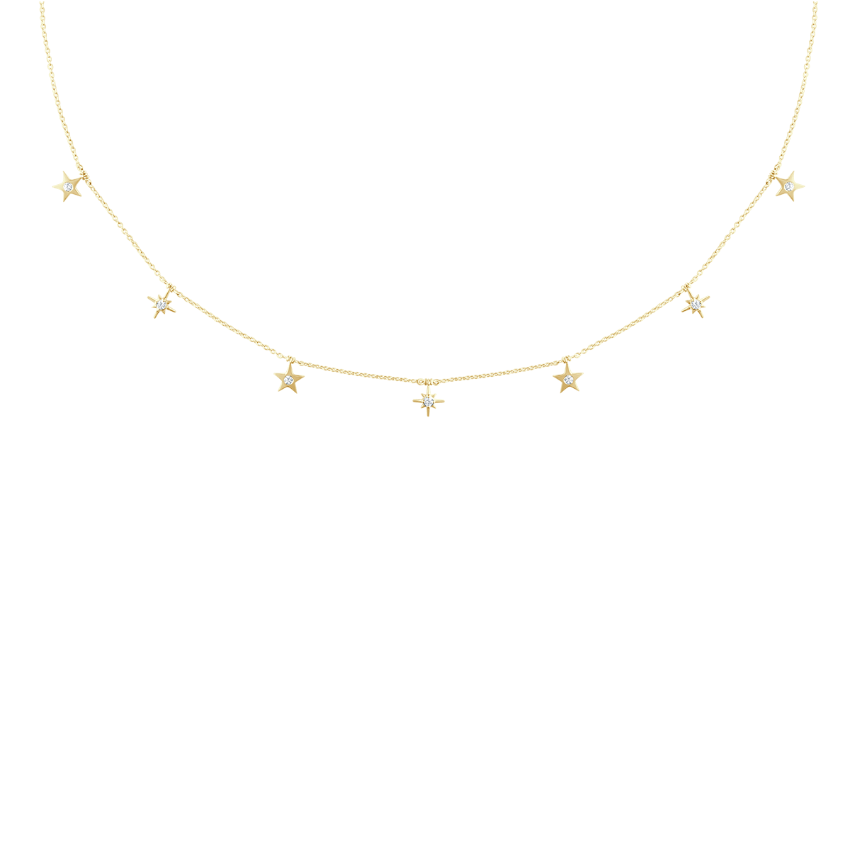 Seven Kite Graduated Pave Diamond Necklace In 18 K Rose Gold From Chokers Collection