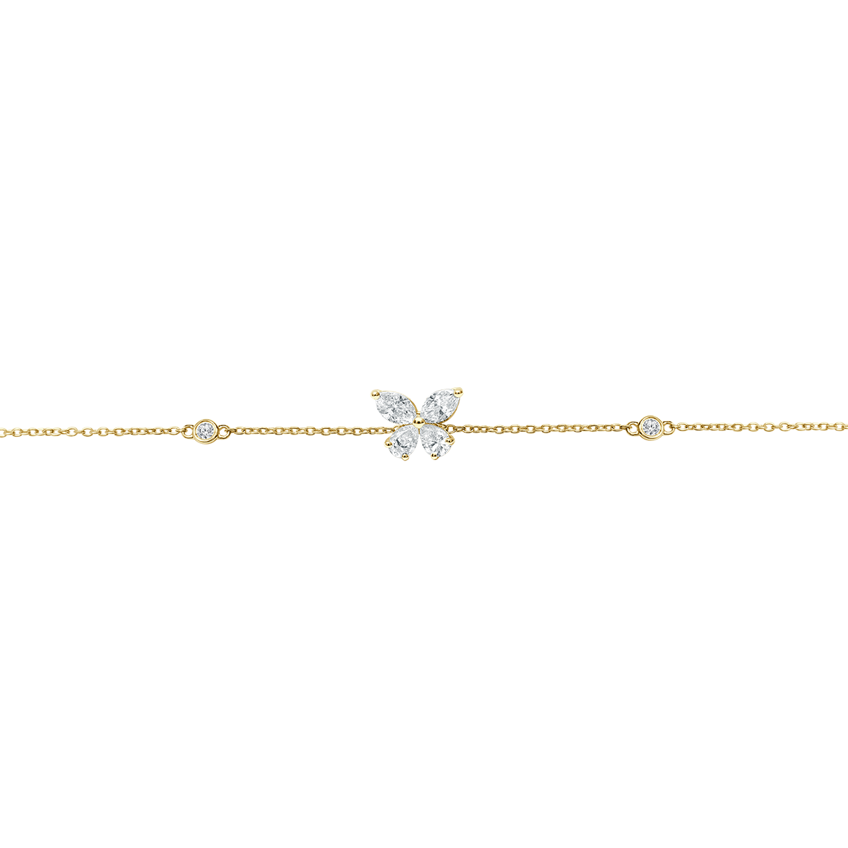 Shop Butterfly Bracelet With Four Diamonds | La Marquise