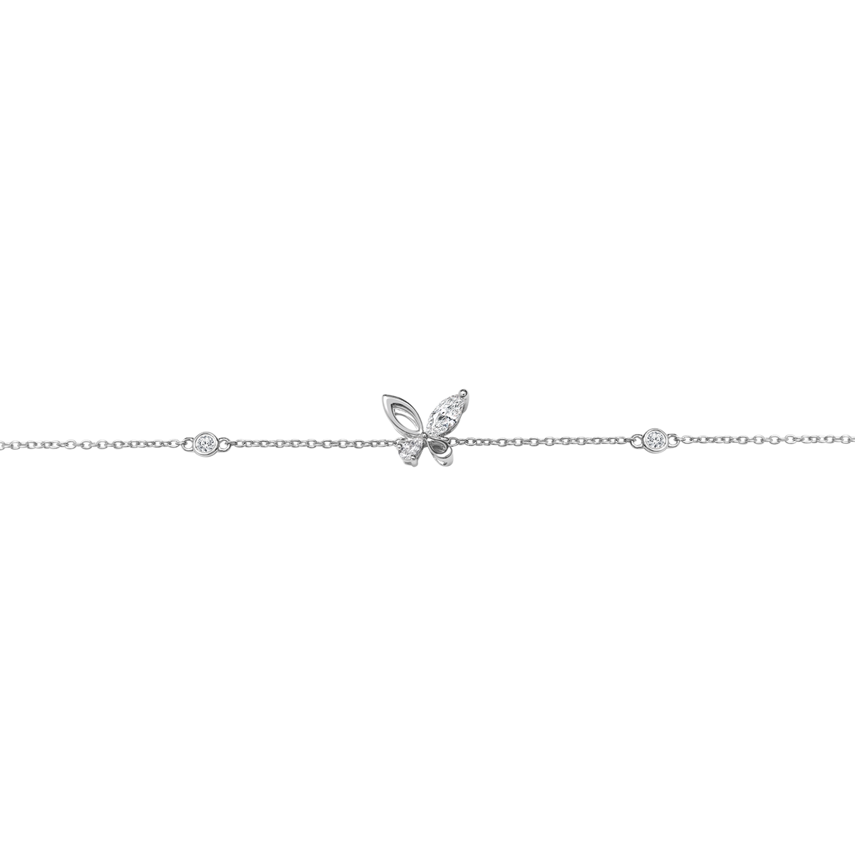 Ava© Alternate Diamond Butterfly Bracelet