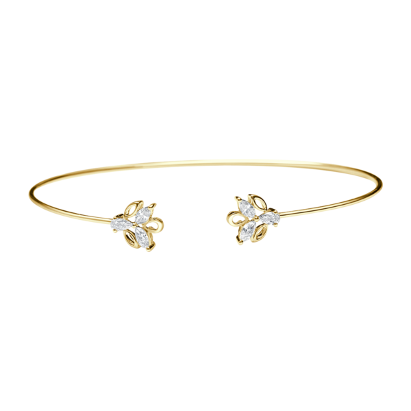 Alternate Diamond Leaves Bangle From Ava Collection