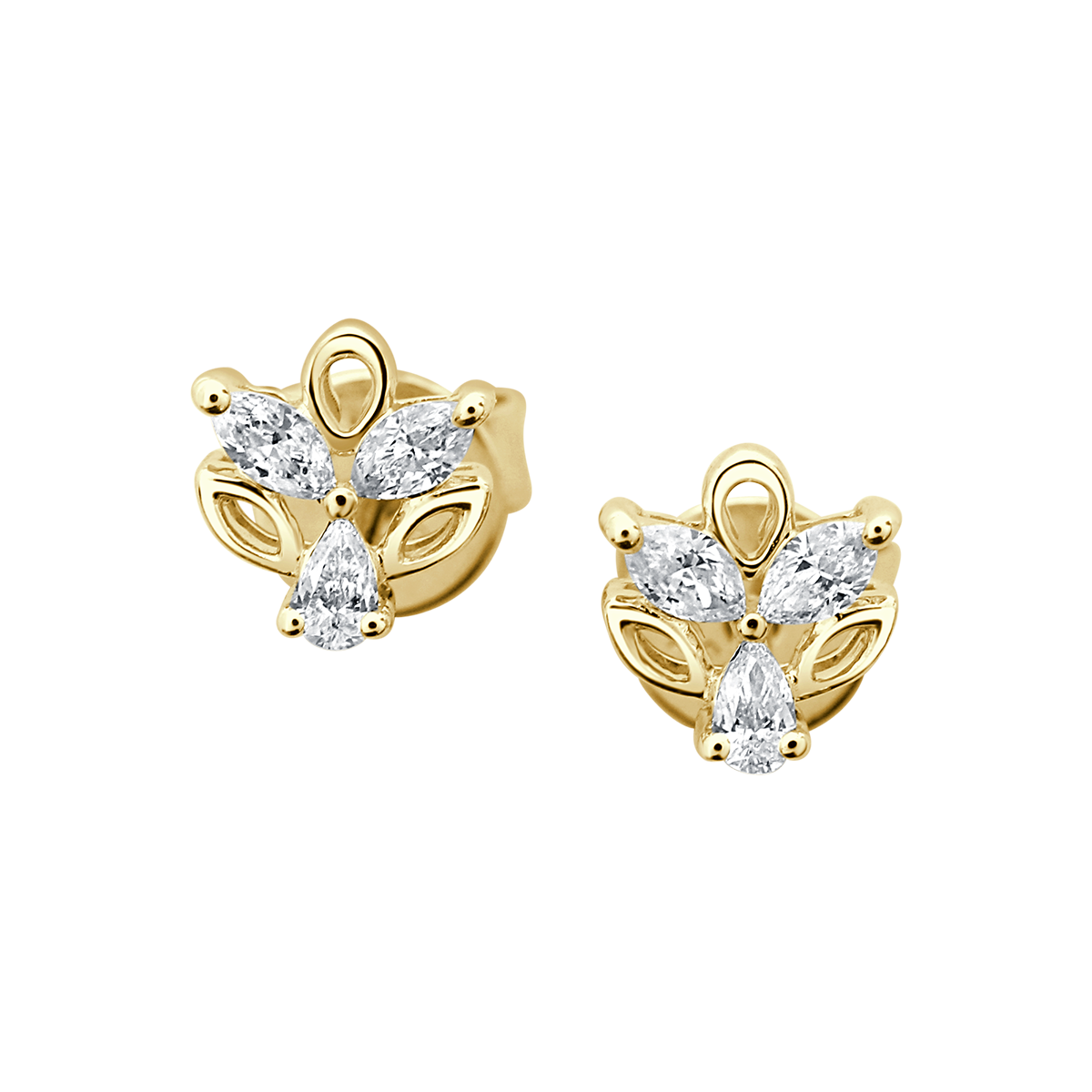 Ava© Alternate Diamond Leaves Earrings