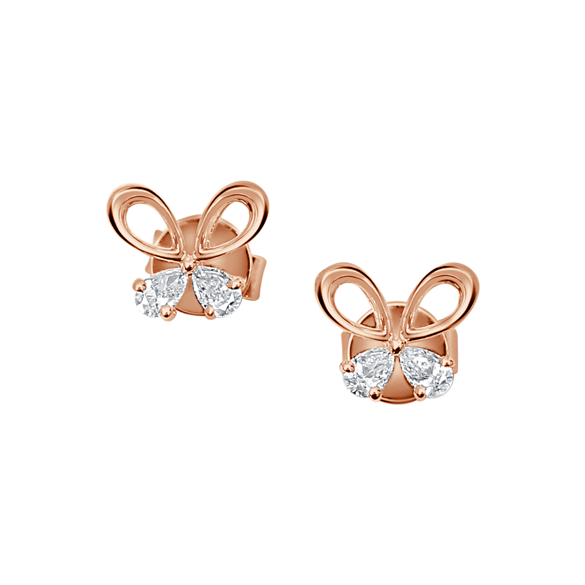 Ava© Pear Diamond Butterfly Earrings