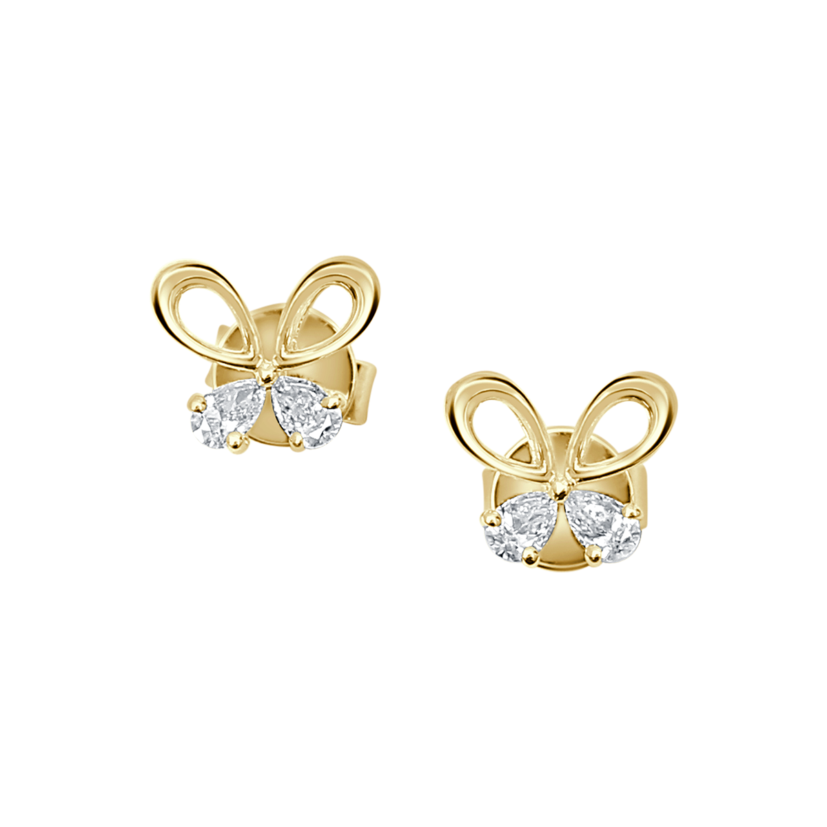 Ava© Pear Diamond Butterfly Earrings