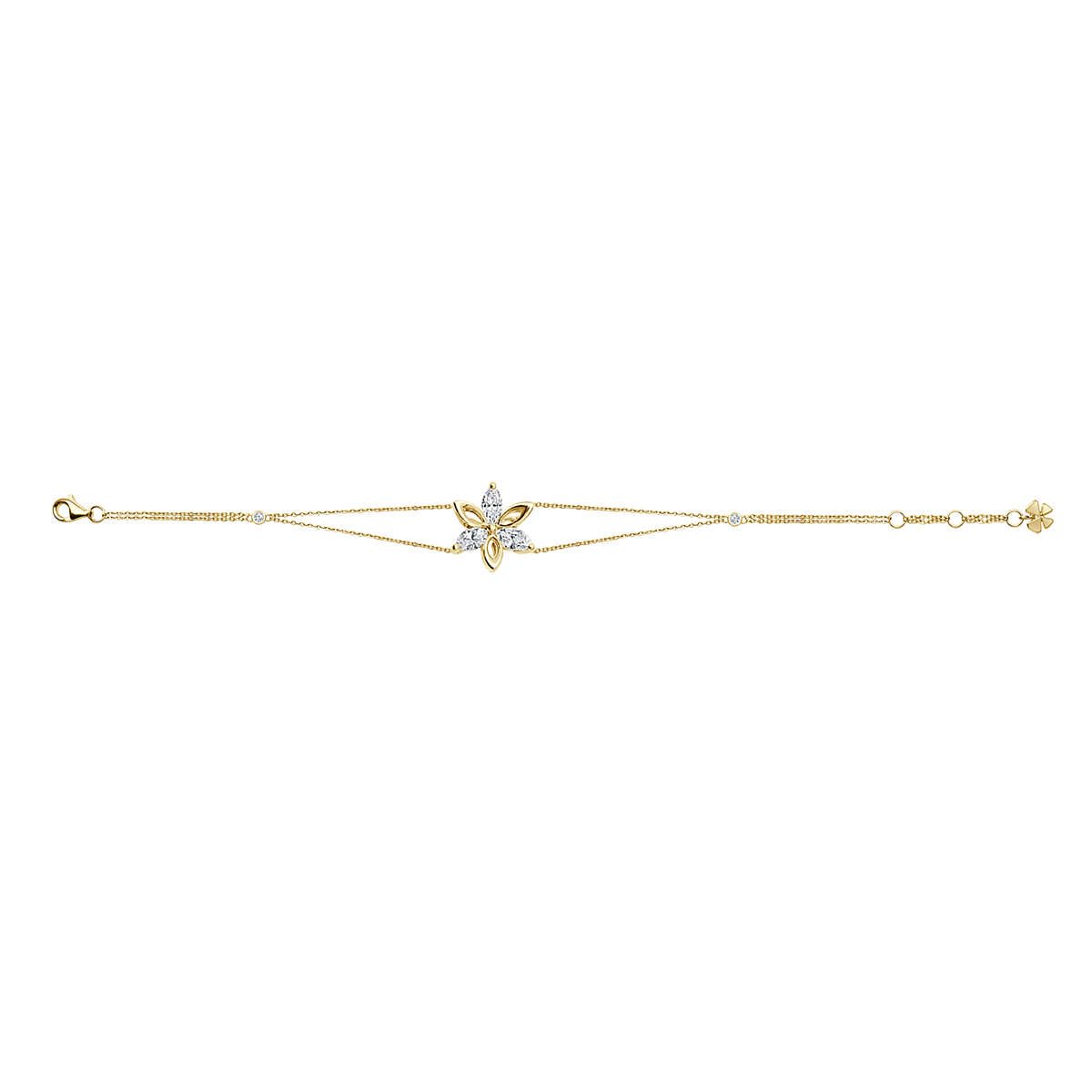 Alternate Diamond Flower Bracelet In 18 K Rose Gold From Ava Collection