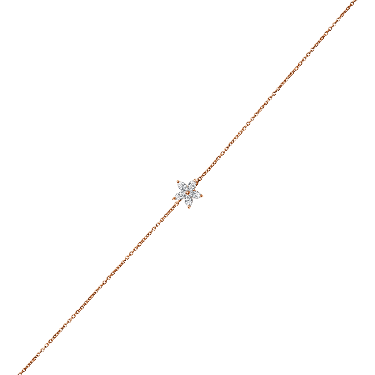 Five Marquise Diamond Bracelet In 18 K Yellow Gold From Ava Collection