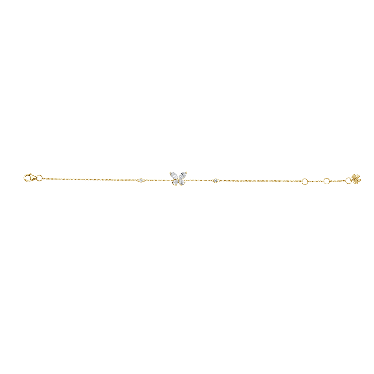 Four Diamond Butterfly Bracelet In 18 K Yellow Gold From Ava Collection