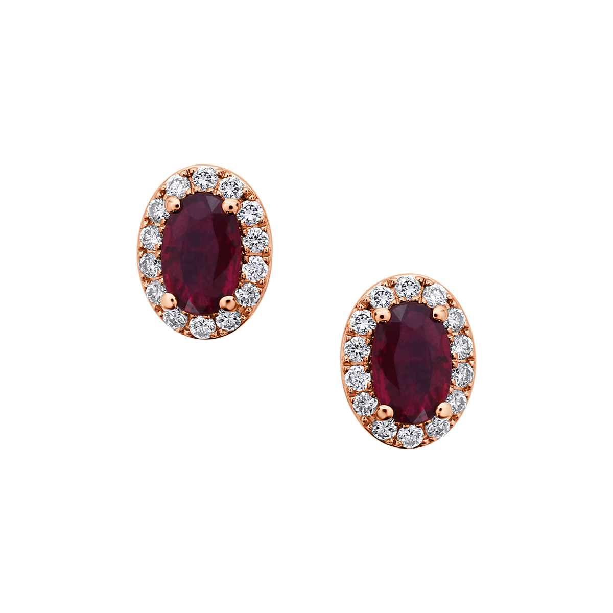 Oval Gemstone Halo Earring From Precious Collection