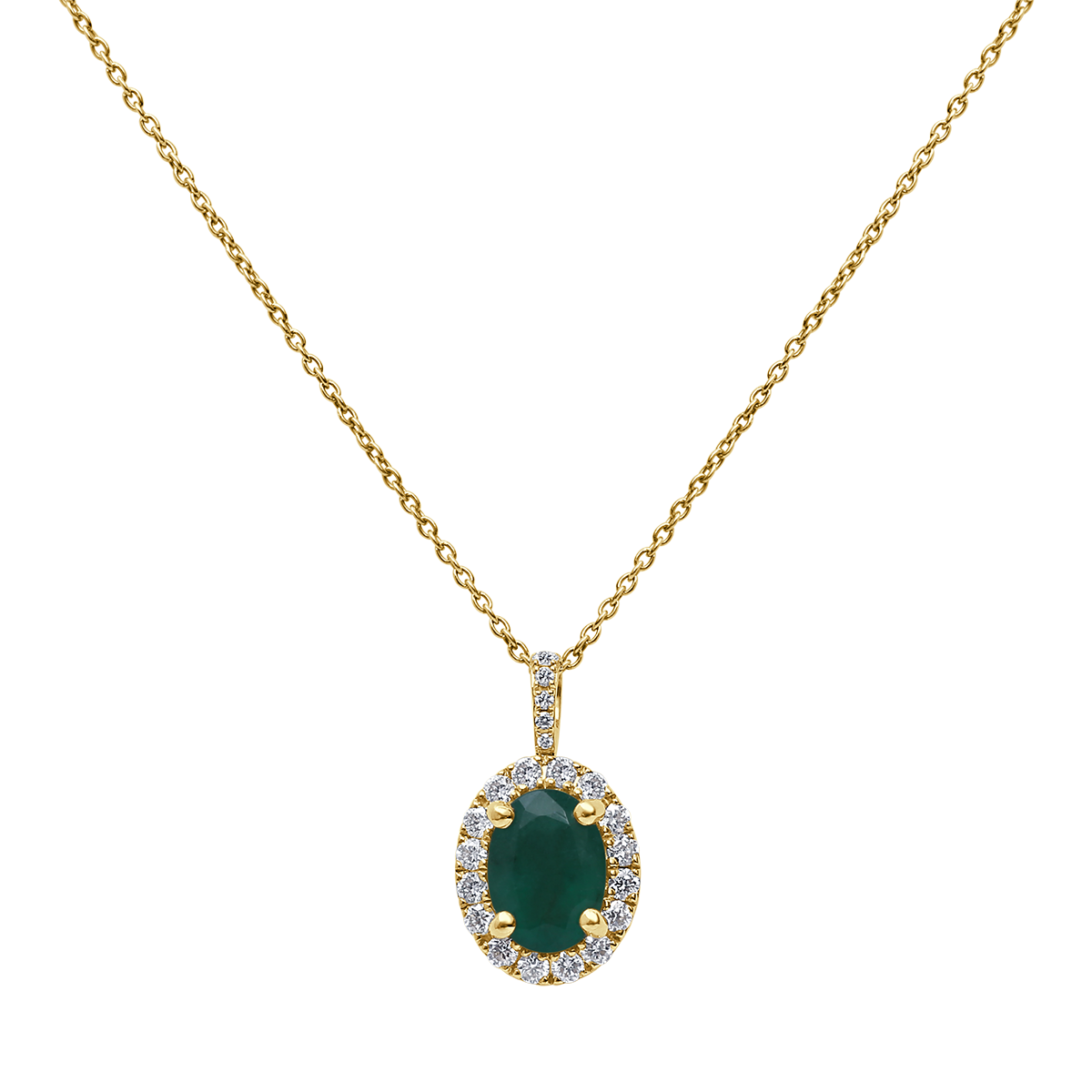 Oval Gemstone Halo Pendant From Precious Collection