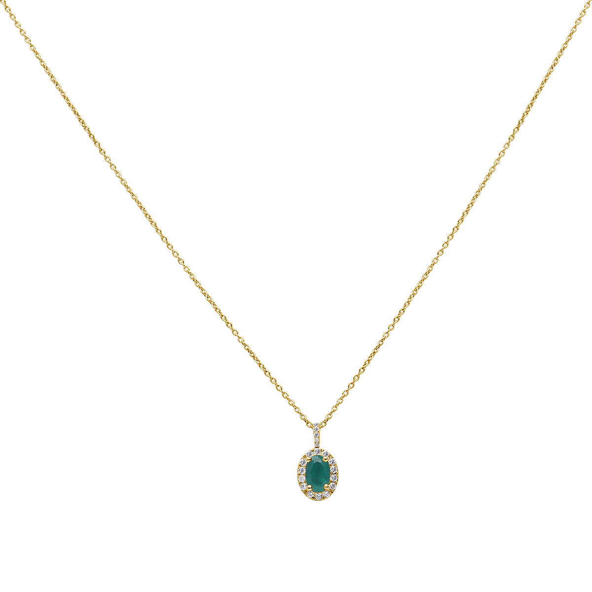 Oval Gemstone Halo Pendant From Precious Collection