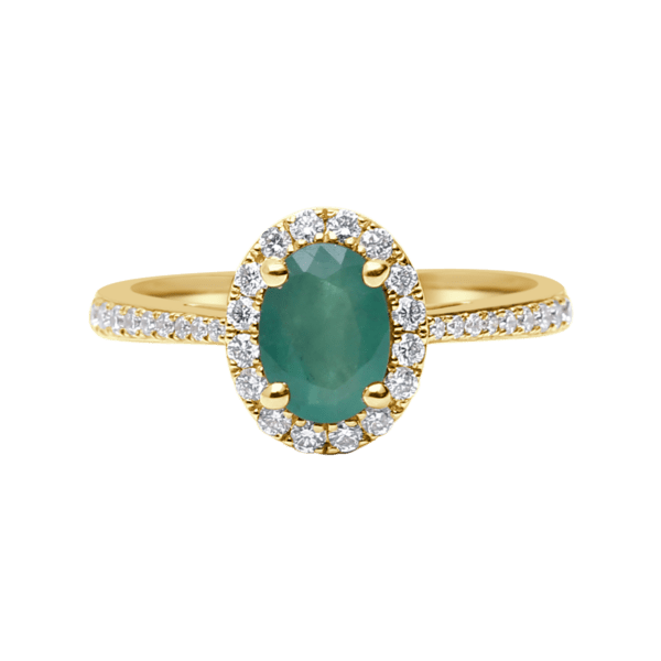 Oval Gemstone Halo Ring From Precious Collection