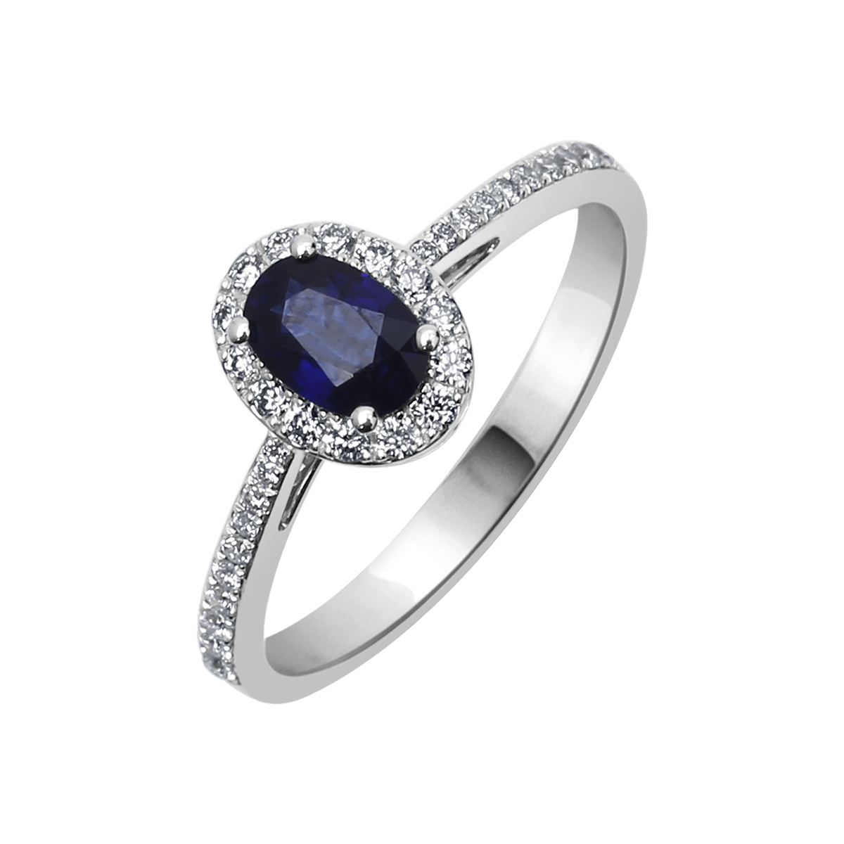 Oval Gemstone Halo Ring From Precious Collection