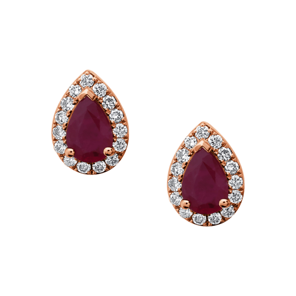 Pear Gemstone Halo Earring From Precious Collection