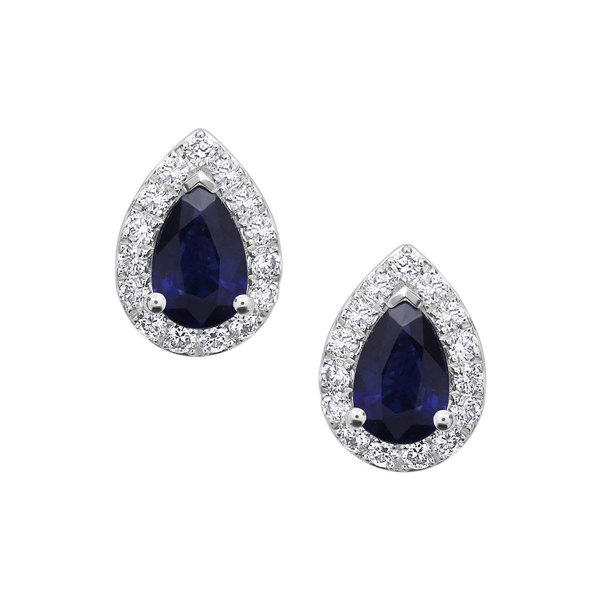Pear Gemstone Halo Earring From Precious Collection