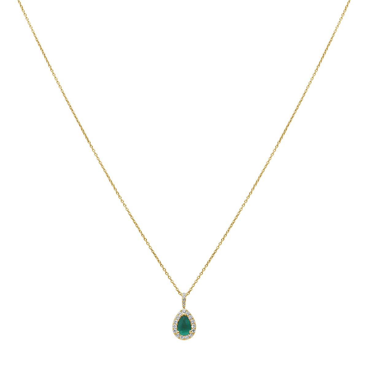 Pear Gemstone Halo Pendant In Precious Collection
