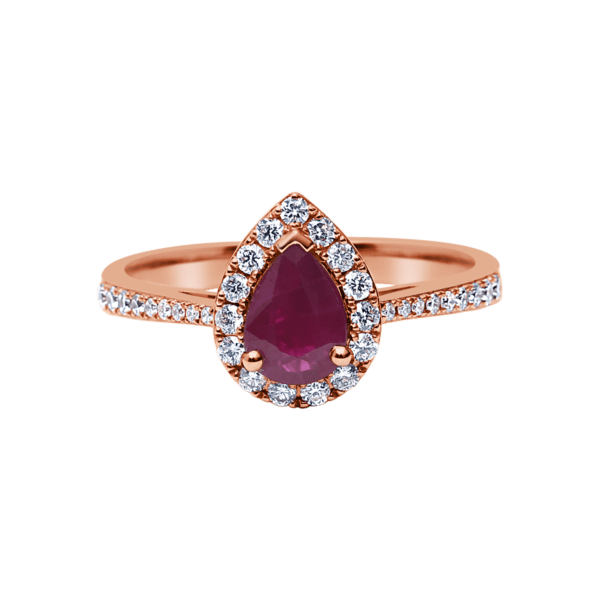 Pear Gemstone Halo Ring From Precious Collection