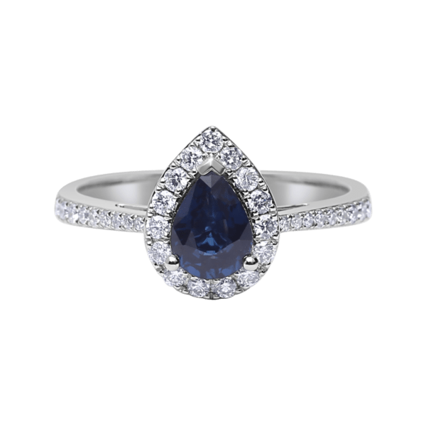 Pear Gemstone Halo Ring From Precious Collection
