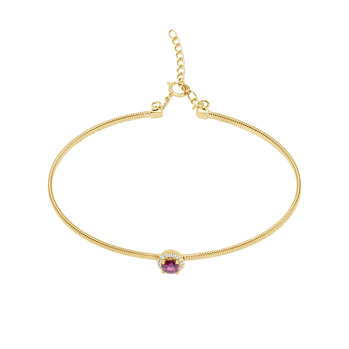 Orchid© Skinny Wire Pear Gemstone & Diamond Bangle