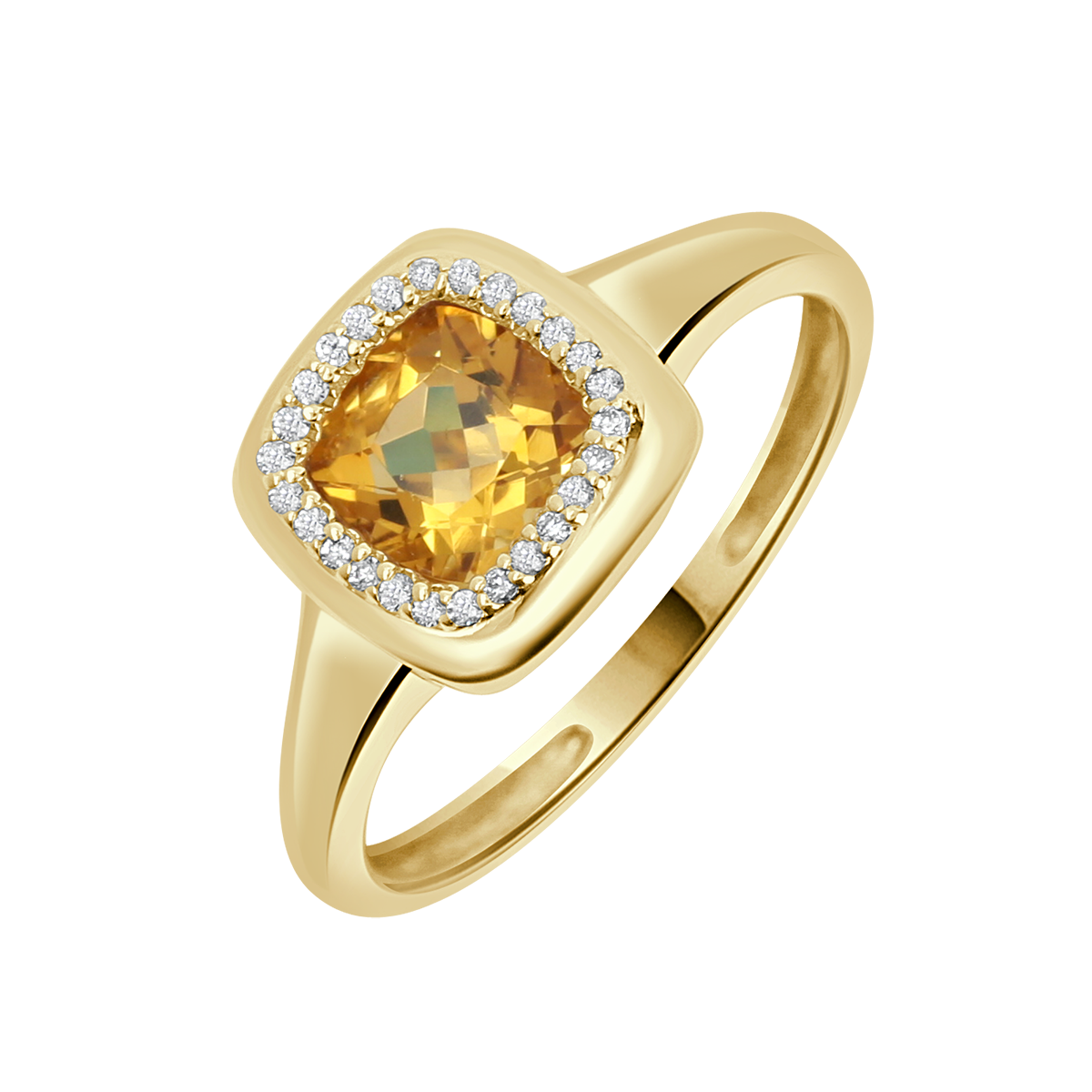 Orchid© Cushion Gemstone & Diamond Wide Halo Ring