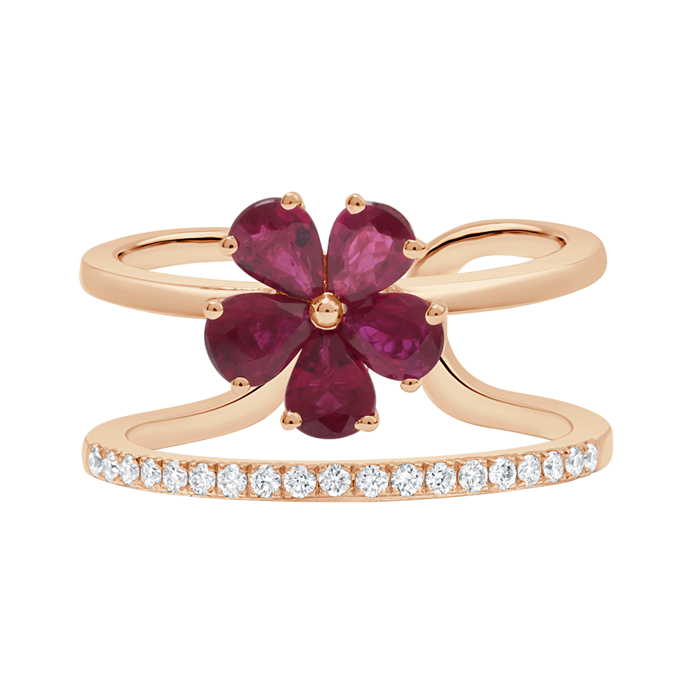 Gap© Floral Gemstone & Diamond Ring - La Marquise Jewellery