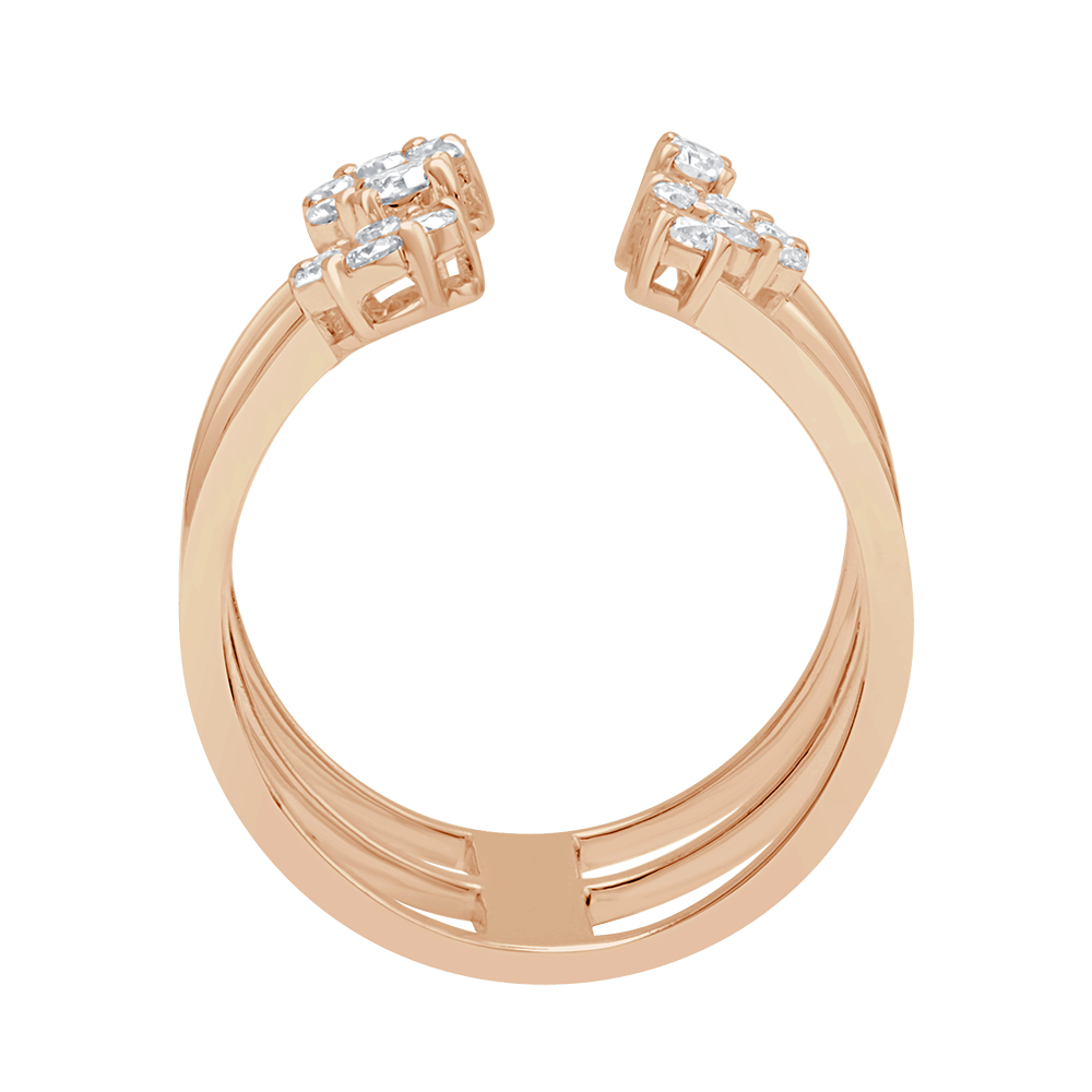 Triple Round Illusion Diamond Ring In 18 K Rose Gold From Gap Collection