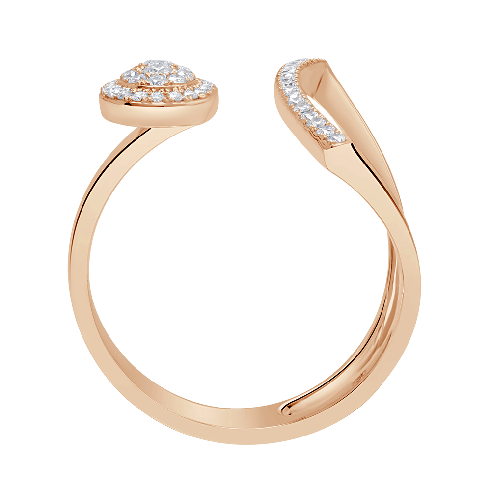 Winged Oval Halo Illusion Diamond Ring In 18 K Rose Gold From Gap Collection