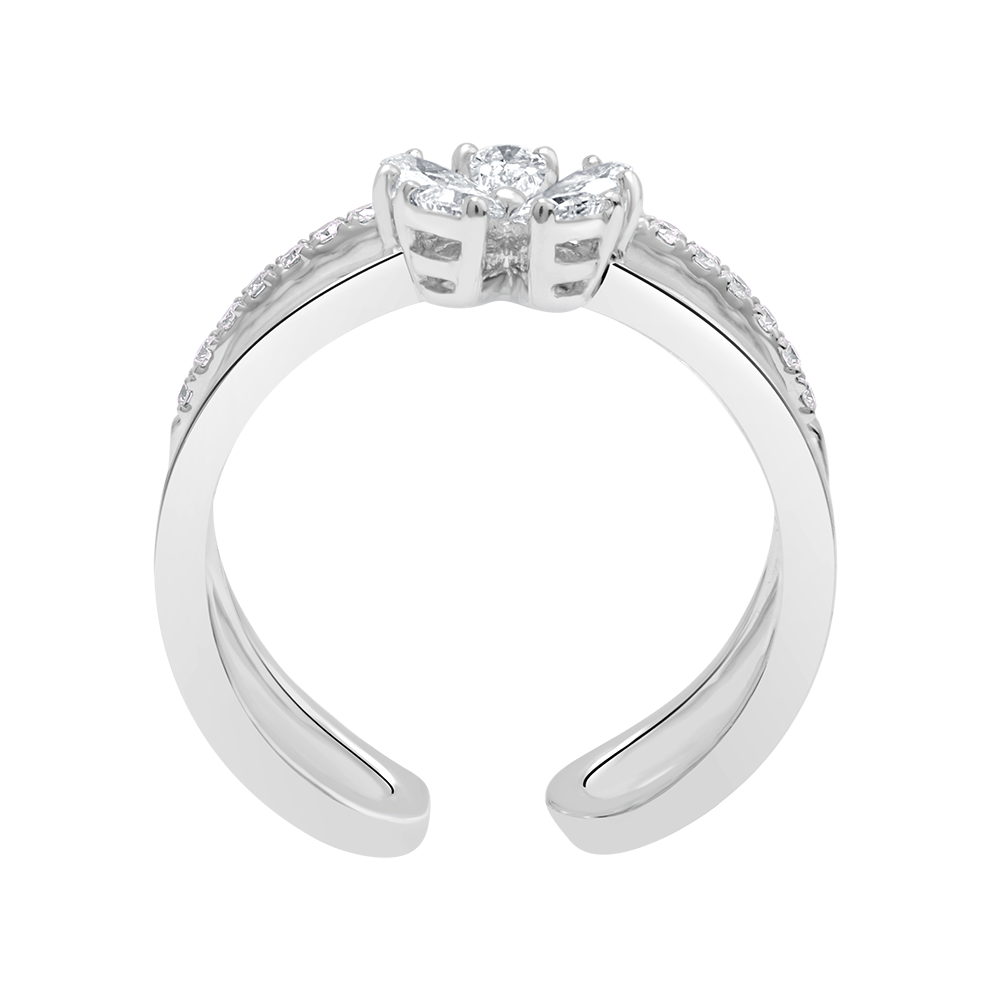 Floral Diamond Ring - 18 K White Gold - Gap Collection