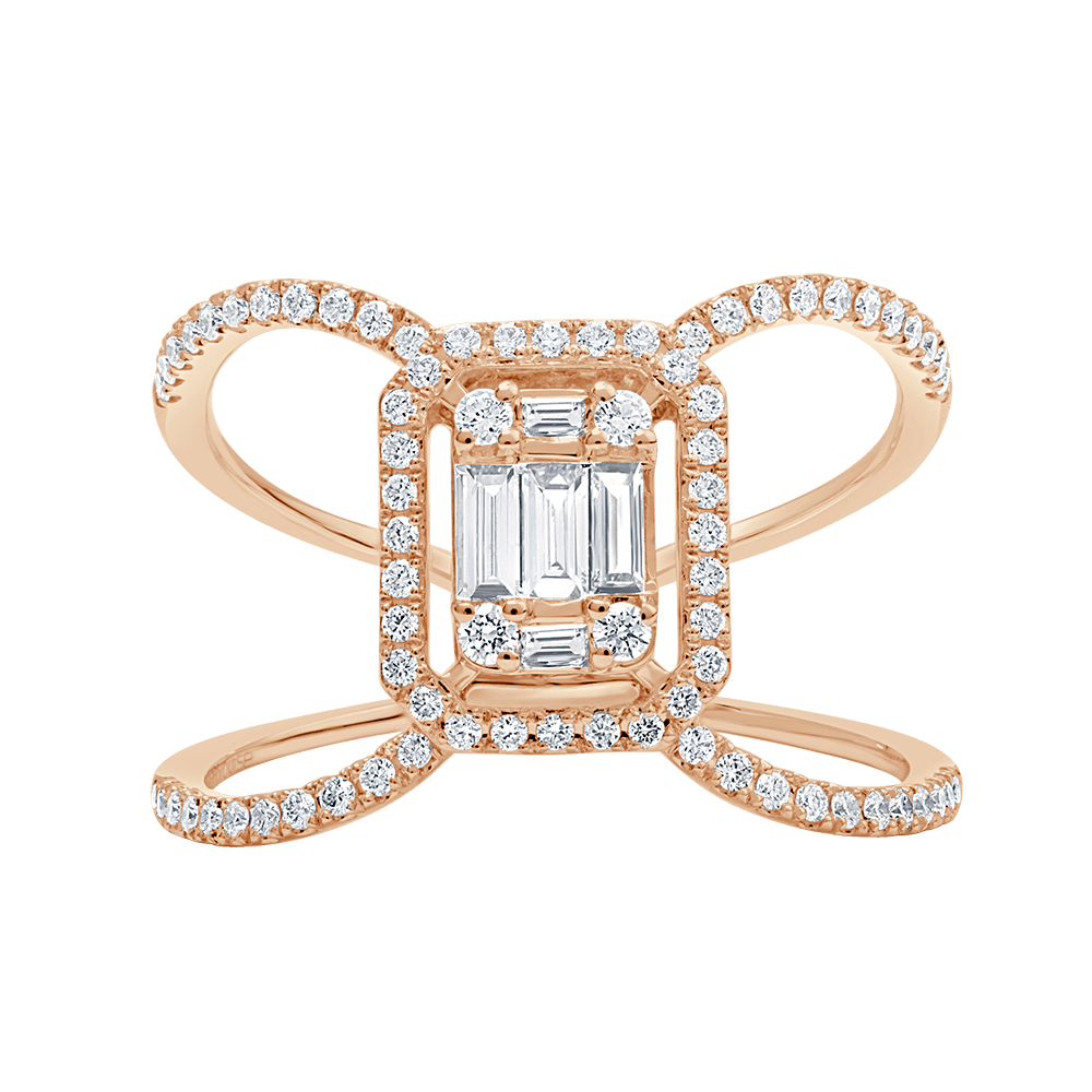 Focus Emerald Illusion Diamond Ring In 18 K White Gold From Gap Collection