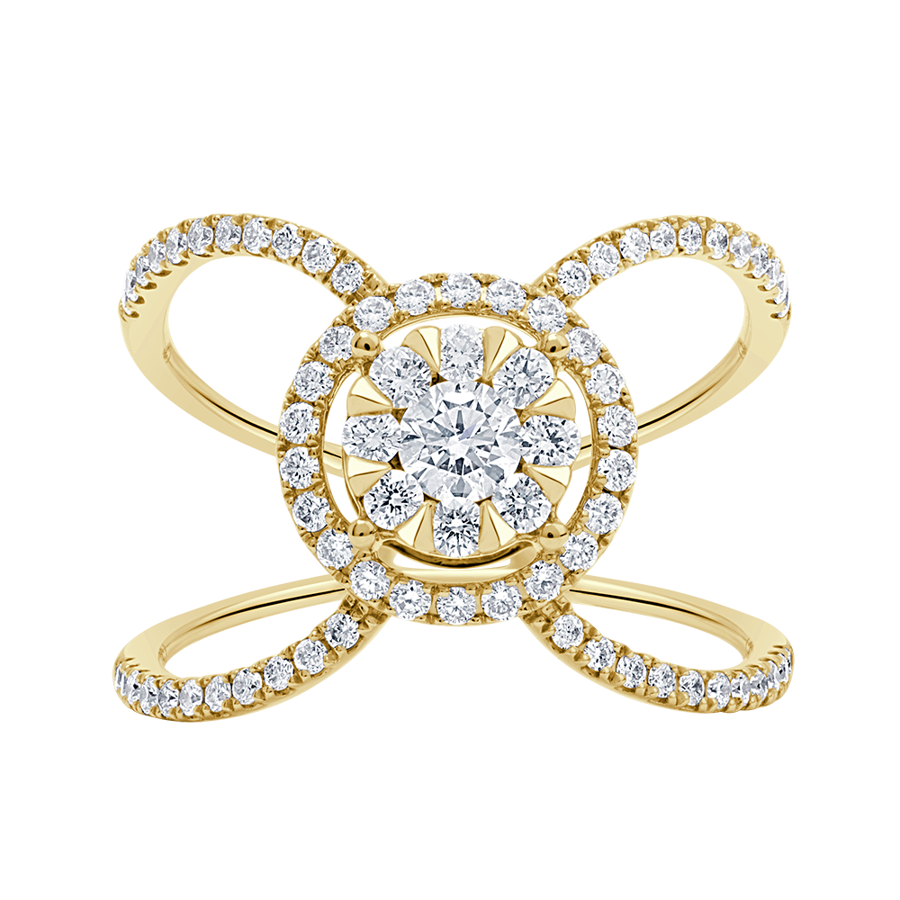 Focus Round Illusion Diamond Ring - 18 K Rose Gold - Gap Collection