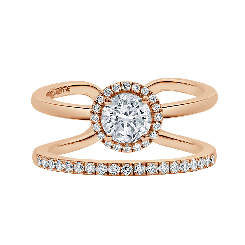 Halo Solitaire Diamond Ring - 18 K Rose Gold - Gap Collection