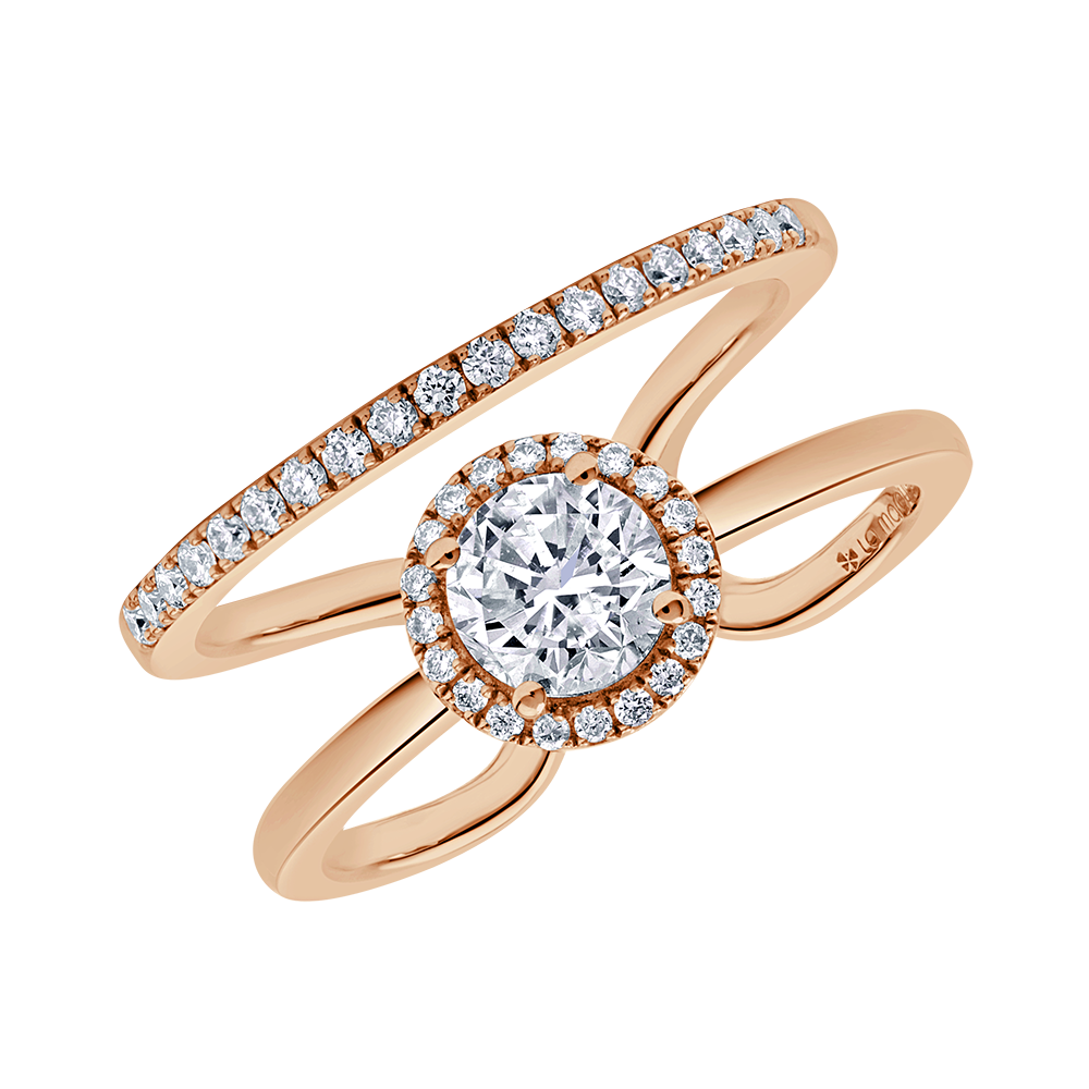Halo Solitaire Diamond Ring - 18 K Rose Gold - Gap Collection