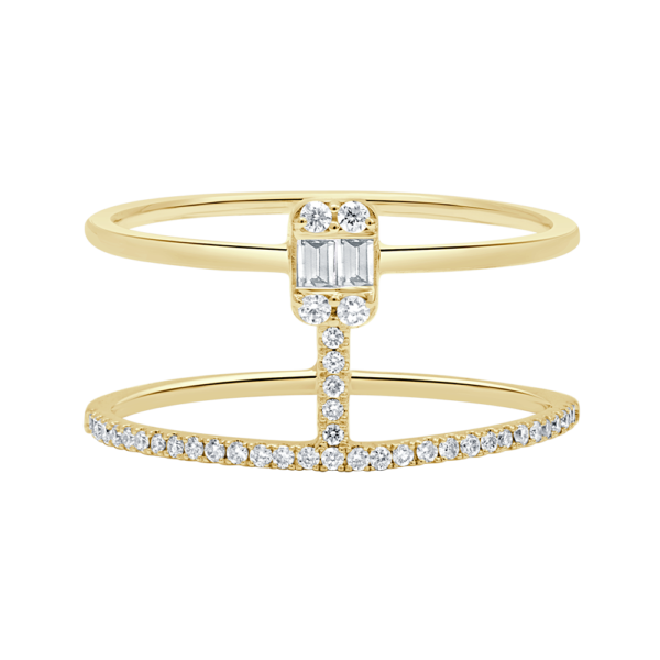 Intersect Round Illusion Diamond Ring - 18 K White Gold - Gap Collection