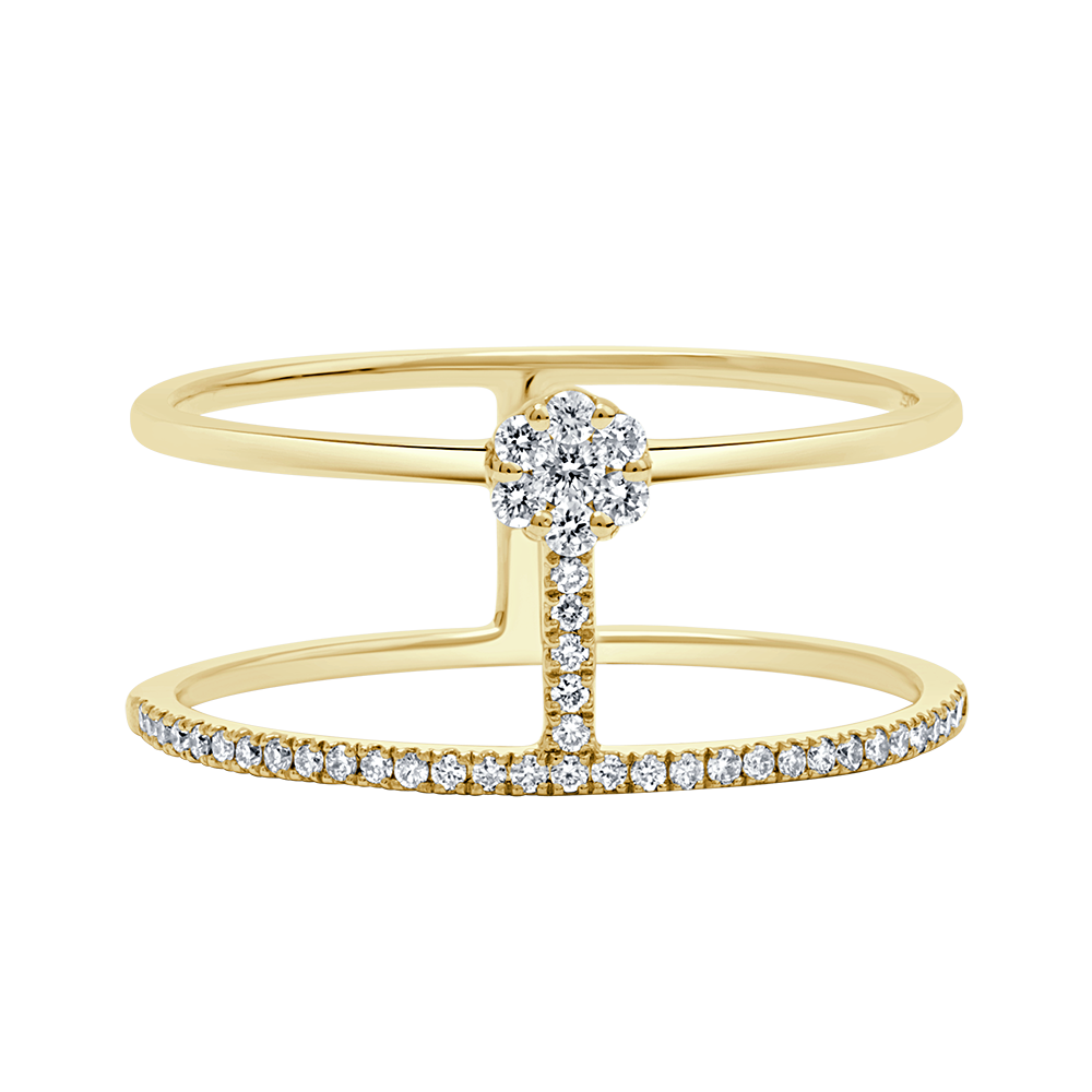 Intersect Round Illusion Diamond Ring - 18 K White Gold - Gap Collection