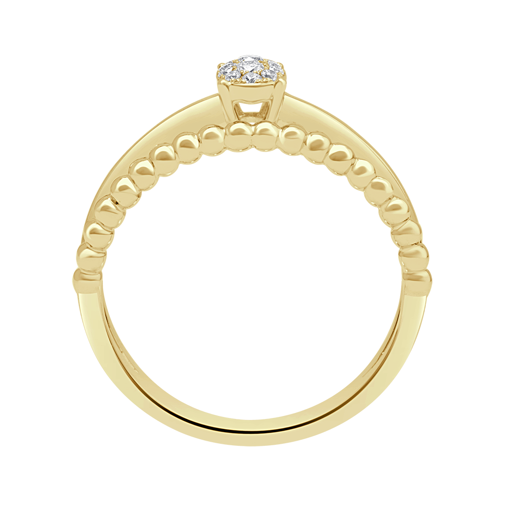 Vintage Oval Illusion Diamond Ring - 18 K Yellow Gold - Gap Collection