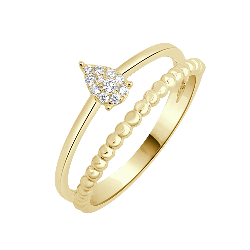 Vintage Pear Illusion Diamond Ring - 18 K White Gold - Gap Collection