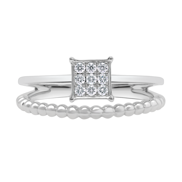 Vintage Princess Illusion Diamond Ring - 18 K White Gold - Gap Collection